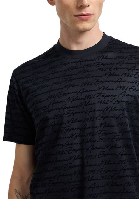 T-shirt con logo flock all over in jersey misto lyocell ASV EMPORIO ARMANI | T-shirt | EM002957 AF10017FB308